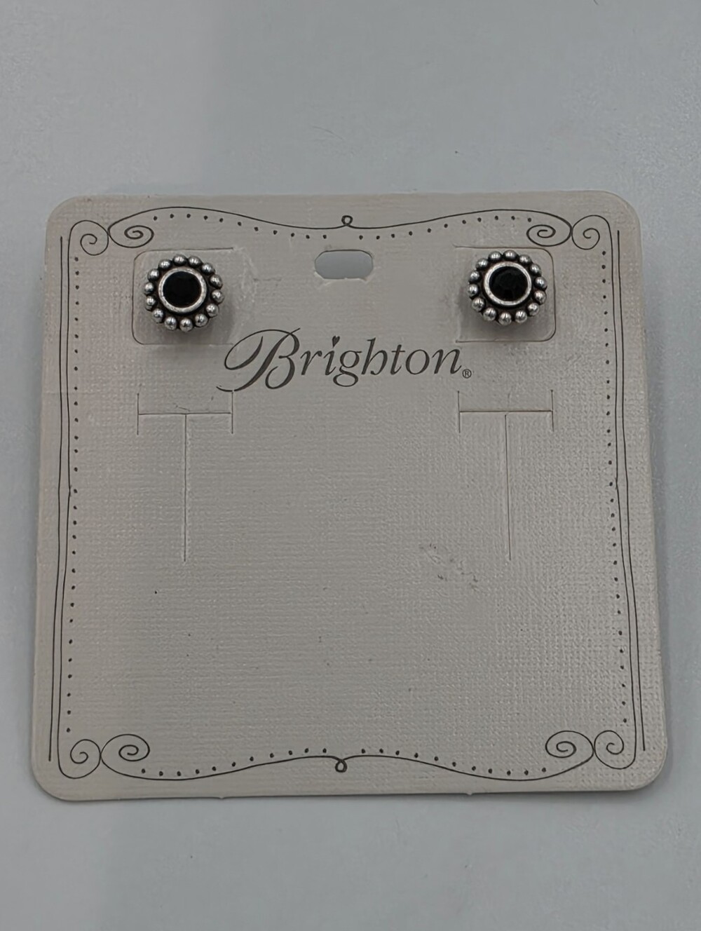 Brighton Twinkle Silver-Tone Stud Earrings with Black Center